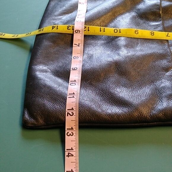 Maurizio Taiuti Foldover Leather Silver tone Metal Handles Crossbody Strap - Picture 10 of 13